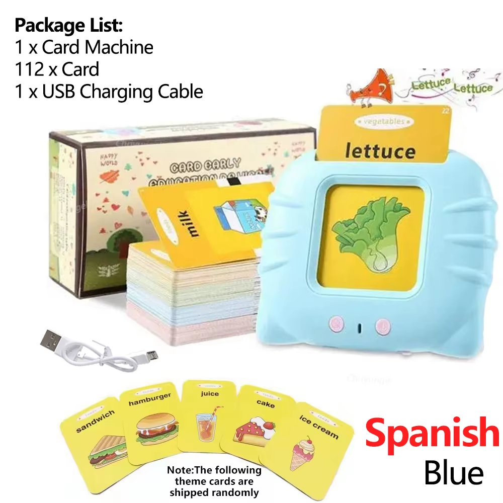 Early Education Flash Card Learning Toys Talking Flashcards for Kids Preschool English Electronic Audio Book Machine Gift