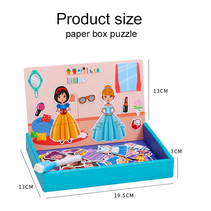 Multifunction Animal Puzzle Paper School Teaching Incentive Supplies Rewards Writing Magnetic Drawing Board Blackboard TMZ