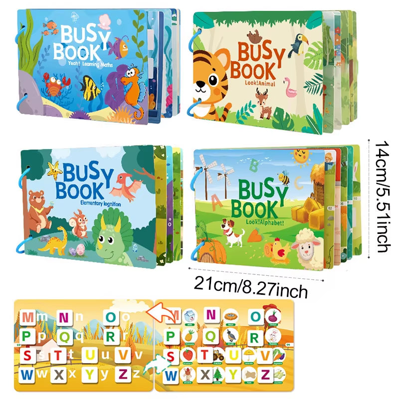 1Set Puzzle DIY Quiet Book Busy Book Animal Number Letter Quietbook Montessori Interactive Preschool Enlightenment Card Book ZYF