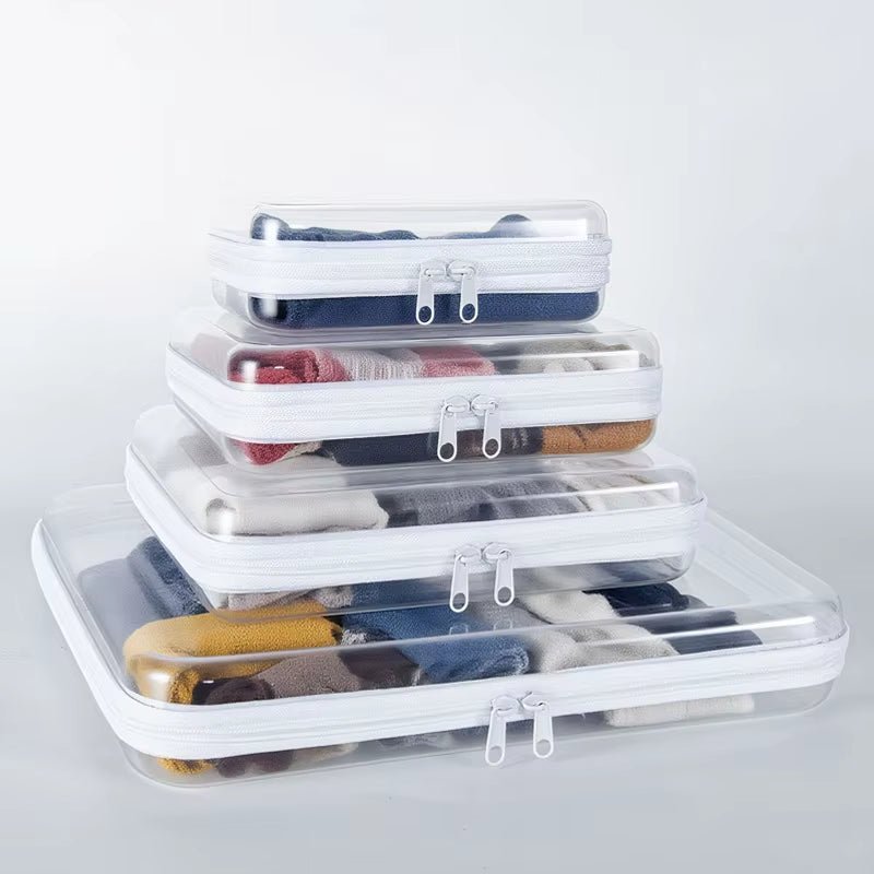 1Pc Home Organize Box Transparent Cosmetics Storage Bag Baby Toy Organize Box Waterproof Cosmetic Bag Children'S Toy Storage Box