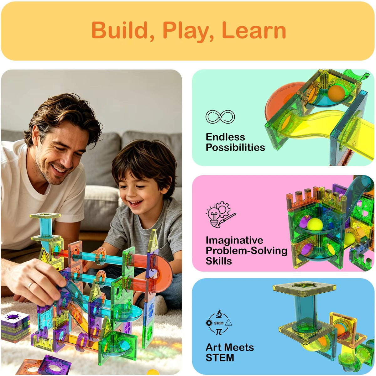 3D Magnetic Marble Run