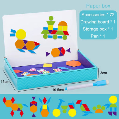 Multifunction Animal Puzzle Paper School Teaching Incentive Supplies Rewards Writing Magnetic Drawing Board Blackboard TMZ