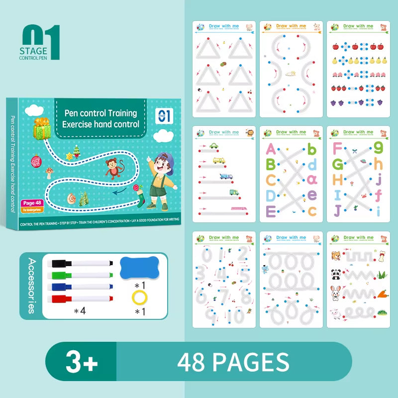 Kids Reusable Tracing Workbook