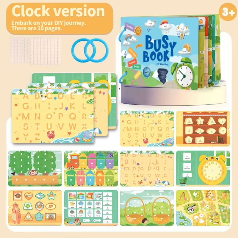 1Set Puzzle DIY Quiet Book Busy Book Animal Number Letter Quietbook Montessori Interactive Preschool Enlightenment Card Book ZYF