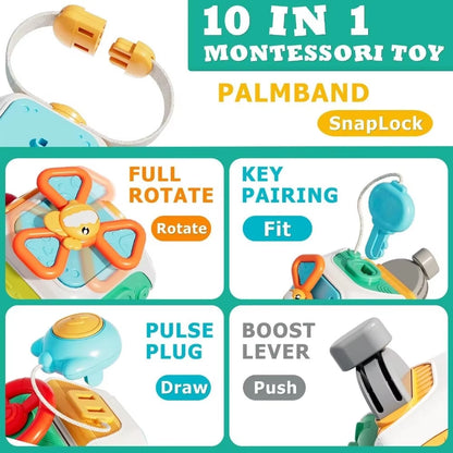 10 in 1 Baby Busy Board Cube Colors Montessori Sensory Toys Calm Emotions Early Education Children'S Busy Ball for 1-3 Years Old