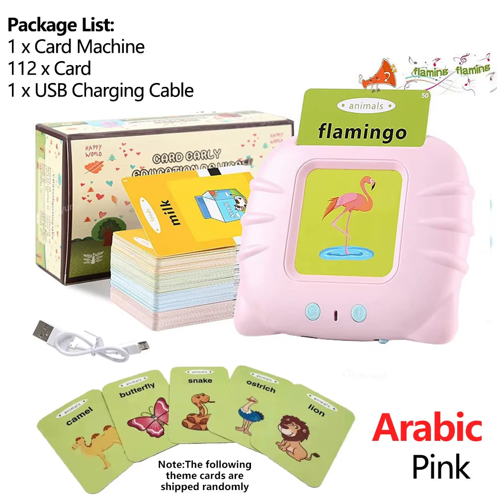 Early Education Flash Card Learning Toys Talking Flashcards for Kids Preschool English Electronic Audio Book Machine Gift