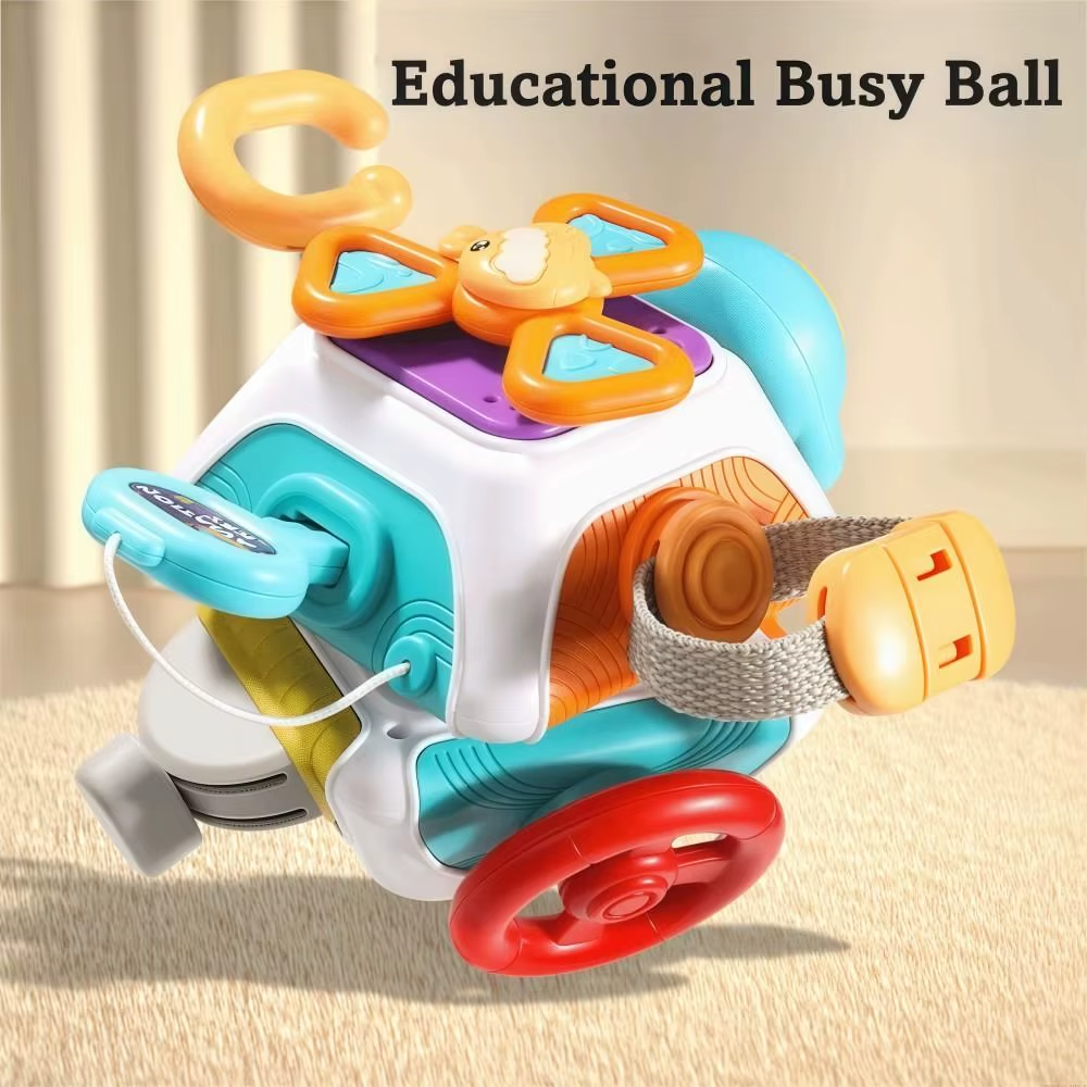 10 in 1 Baby Busy Board Cube Colors Montessori Sensory Toys Calm Emotions Early Education Children'S Busy Ball for 1-3 Years Old
