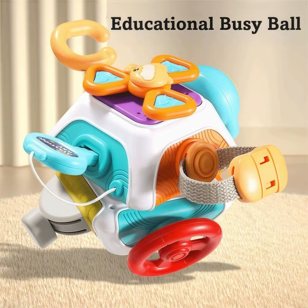 10 in 1 Baby Busy Board Cube Colors Montessori Sensory Toys Calm Emotions Early Education Children'S Busy Ball for 1-3 Years Old