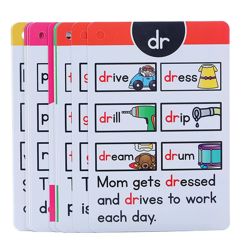 1Pcs Montessori English Phonics Learning Cards Kindergarten Educational Toys for Children Teacher Teaching Aid Flashcards