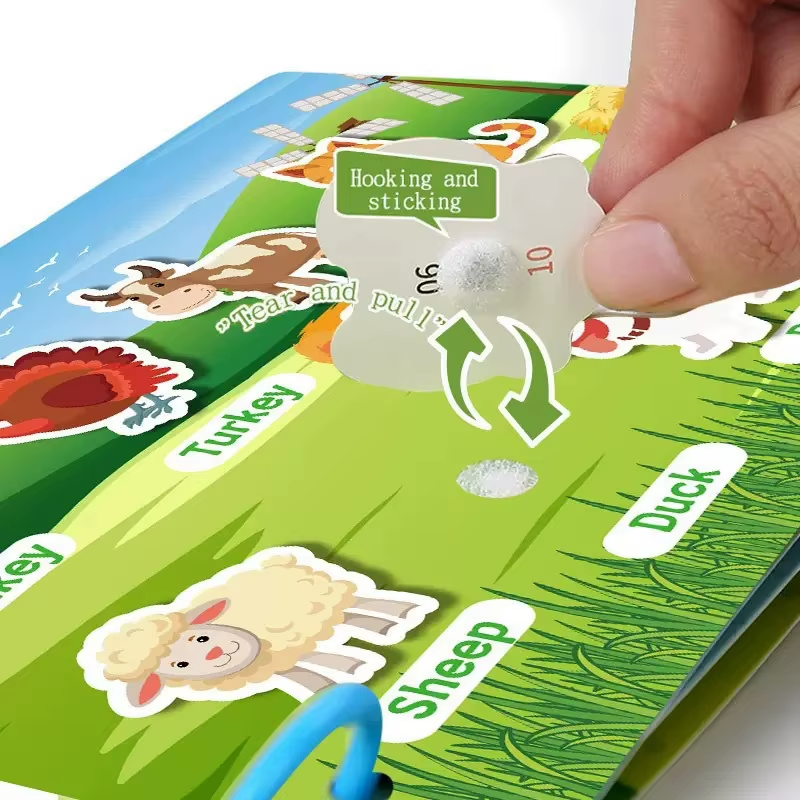 1Set Puzzle DIY Quiet Book Busy Book Animal Number Letter Quietbook Montessori Interactive Preschool Enlightenment Card Book ZYF
