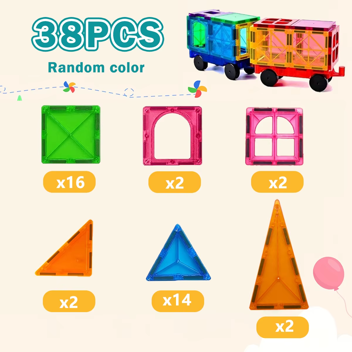 5.5Cm Magnetic Building Blocks Magnetic Force Plate Children'S Toys, Creative Architect Toys, Handheld Children'S Gifts