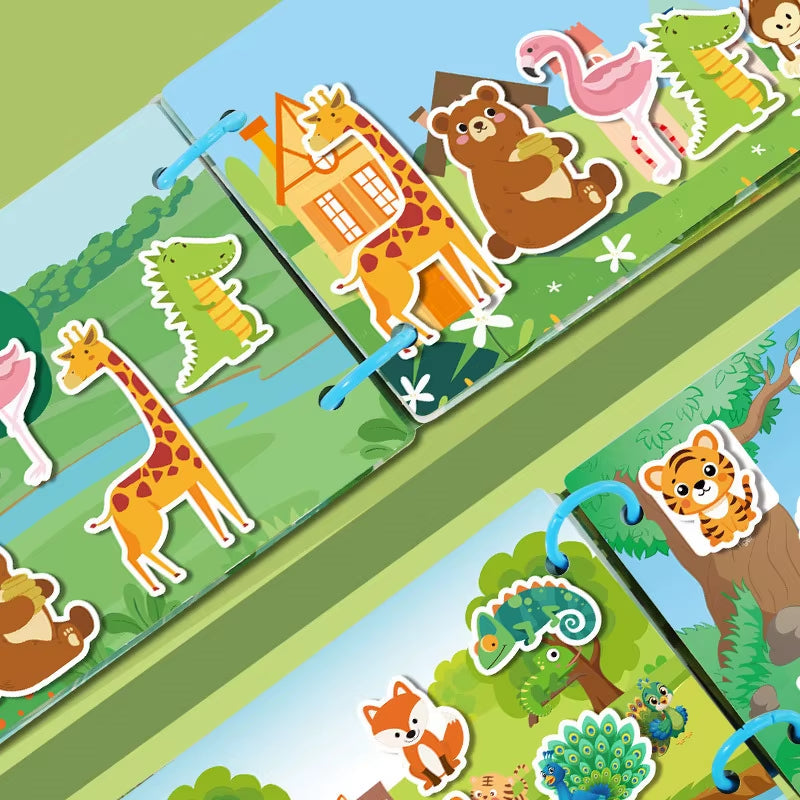 1Set Puzzle DIY Quiet Book Busy Book Animal Number Letter Quietbook Montessori Interactive Preschool Enlightenment Card Book ZYF