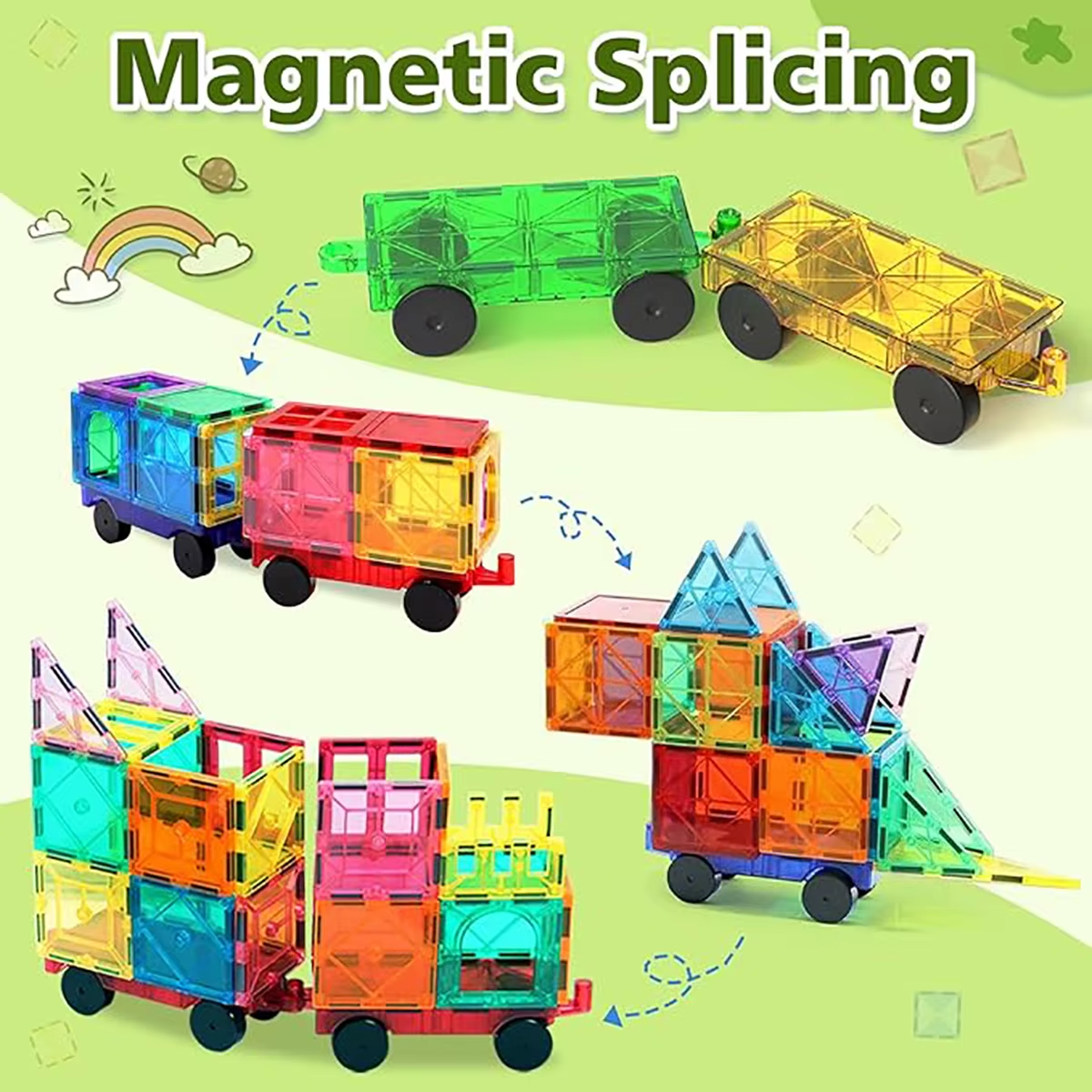 5.5Cm Magnetic Building Blocks Magnetic Force Plate Children'S Toys, Creative Architect Toys, Handheld Children'S Gifts