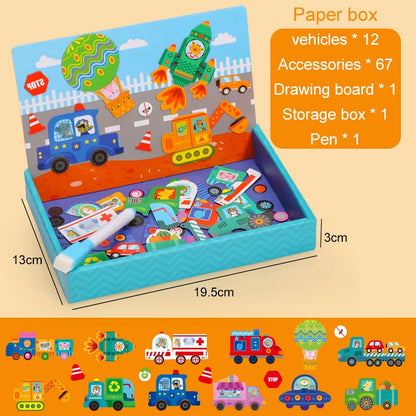 Multifunction Animal Puzzle Paper School Teaching Incentive Supplies Rewards Writing Magnetic Drawing Board Blackboard TMZ