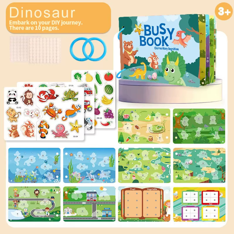 1Set Puzzle DIY Quiet Book Busy Book Animal Number Letter Quietbook Montessori Interactive Preschool Enlightenment Card Book ZYF