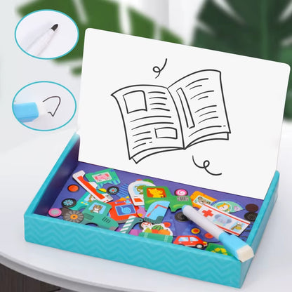 Multifunction Animal Puzzle Paper School Teaching Incentive Supplies Rewards Writing Magnetic Drawing Board Blackboard TMZ