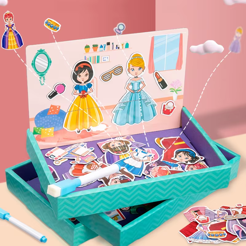 Multifunction Animal Puzzle Paper School Teaching Incentive Supplies Rewards Writing Magnetic Drawing Board Blackboard TMZ