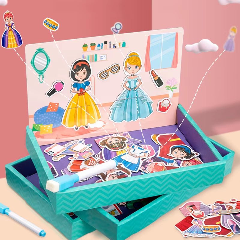 Multifunction Animal Puzzle Paper School Teaching Incentive Supplies Rewards Writing Magnetic Drawing Board Blackboard TMZ