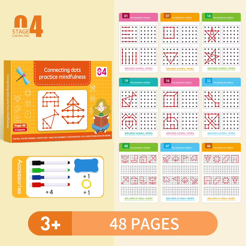 Reusable Magical Tracing Workbook Pen Control Training Book for Kids Handwriting Practice