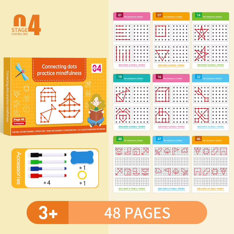Reusable Magical Tracing Workbook Pen Control Training Book for Kids Handwriting Practice